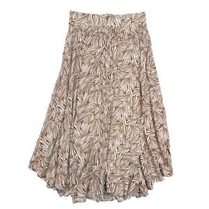Skye Sidony Swim Cover Up Skirt Women’s Medium Tan Palm Print Asymmetrical NWT